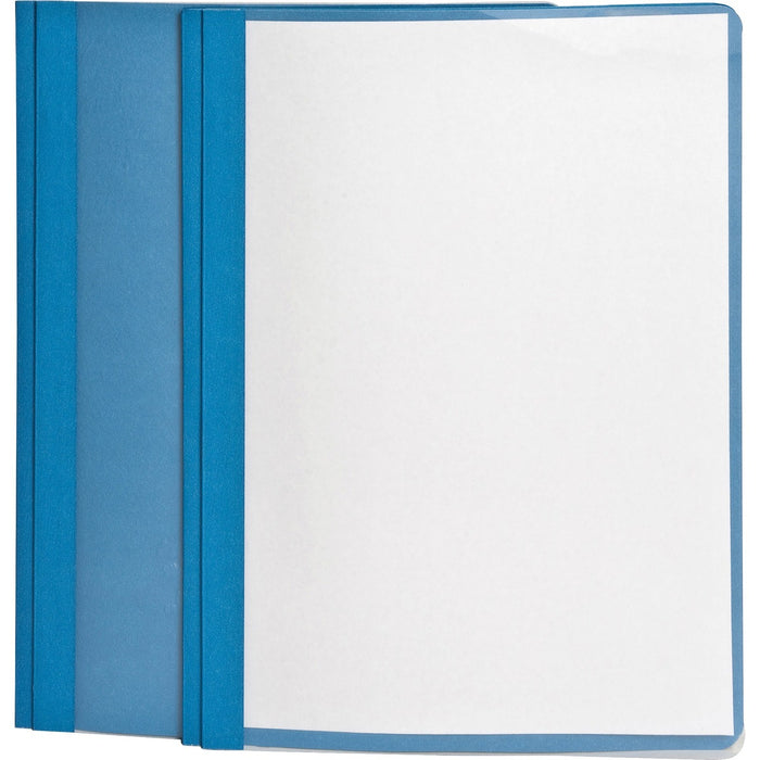 Oxford Letter Yes Report Cover - 8 1/2" (215.90 mm) x 11" (279.40 mm) - 3 x Tang Fastener - 1/2" (12.70 mm) for Folder - Light Blue - 1 / Each