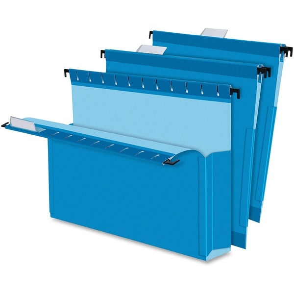 Pendaflex SureHook Letter Recycled Hanging Folder - 8 1/2" (215.90 mm) x 11" (279.40 mm) - 3" (76.20 mm) Expansion - Blue - Slip Resistant, Durable - 10% Recycled - 25 / Box