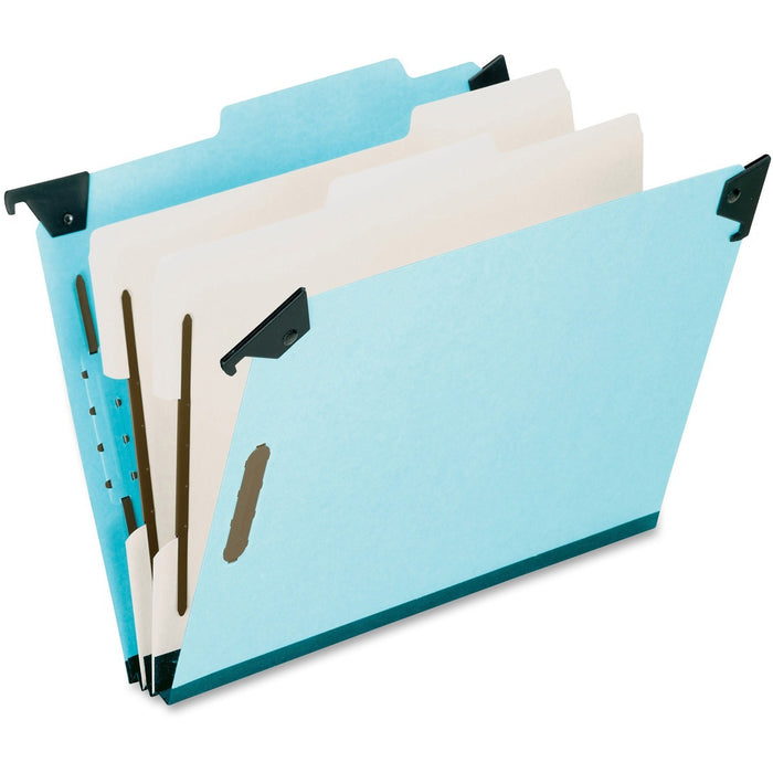 Pendaflex Legal Recycled Classification Folder - 8 1/2" (215.90 mm) x 14" (355.60 mm) - 2" (50.80 mm) Expansion - 2 3/4" (69.85 mm) for Folder - 2 Divider(s) - 25 pt. (8.80 mm) - Pressboard, Tyvek - Blue - Tab Divider, Reinforced Gusset, Acid-free, Durabl