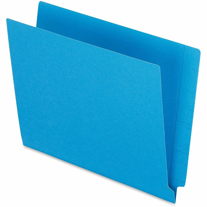 Pendaflex Letter Recycled End Tab File Folder - 8 1/2" (215.90 mm) x 11" (279.40 mm) - 3/4" (19.05 mm) Expansion - 11 pt. (3.87 mm) - 2 Plys - Blue - Heavyweight Cover, Reinforced Tab - 10% Recycled - 100 / Box