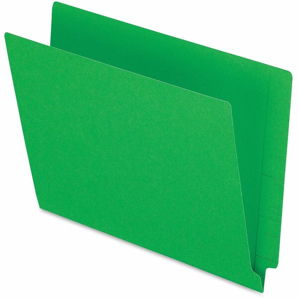 Pendaflex Letter Recycled End Tab File Folder - 8 1/2" (215.90 mm) x 11" (279.40 mm) - 3/4" (19.05 mm) Expansion - 11 pt. (3.87 mm) - 2 Plys - Green - Heavyweight Cover, Reinforced Tab - 10% Recycled - 100 / Box