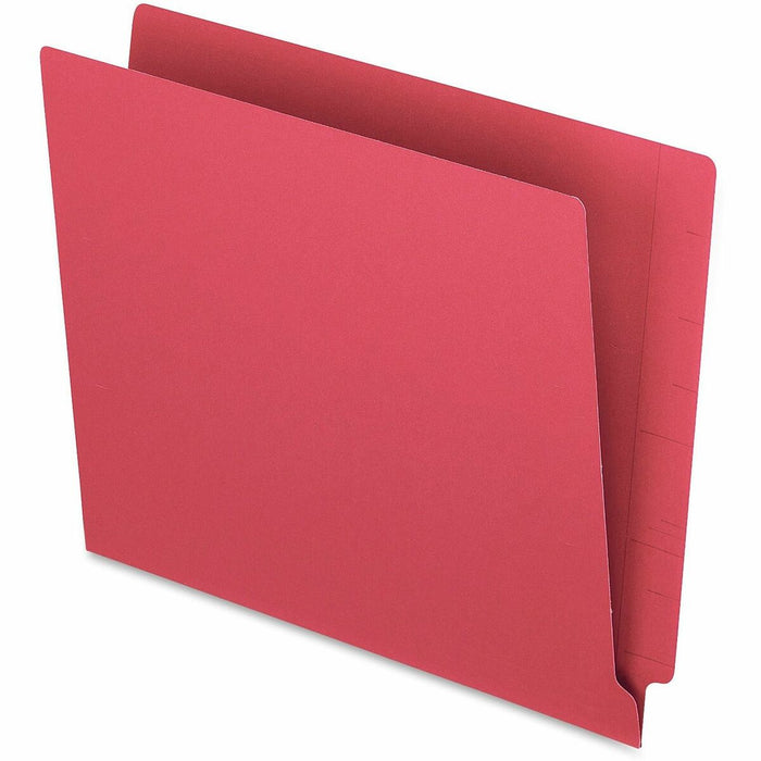 Pendaflex Letter Recycled End Tab File Folder - 8 1/2" (215.90 mm) x 11" (279.40 mm) - 11 pt. (3.87 mm) - 2 Plys - Red - Heavyweight Cover, Reinforced Tab - 10% Recycled - 100 / Box