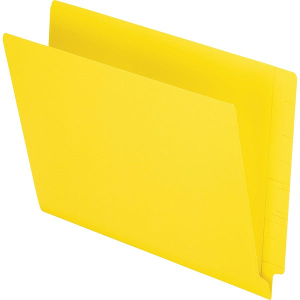 Pendaflex Letter Recycled End Tab File Folder - 8 1/2" (215.90 mm) x 11" (279.40 mm) - 3/4" (19.05 mm) Expansion - 11 pt. (3.87 mm) - 2 Plys - Yellow - Heavyweight Cover, Reinforced Tab - 10% Recycled - 100 / Box