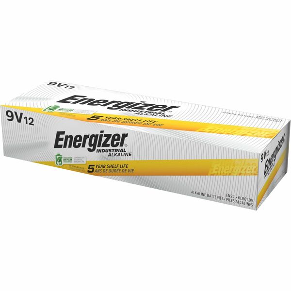 Energizer Industrial Battery - For Gas Detector, Smoke Detector, Stud Finder - 9V - 9 V - 5 Year Shelf Life - 1 / Pack