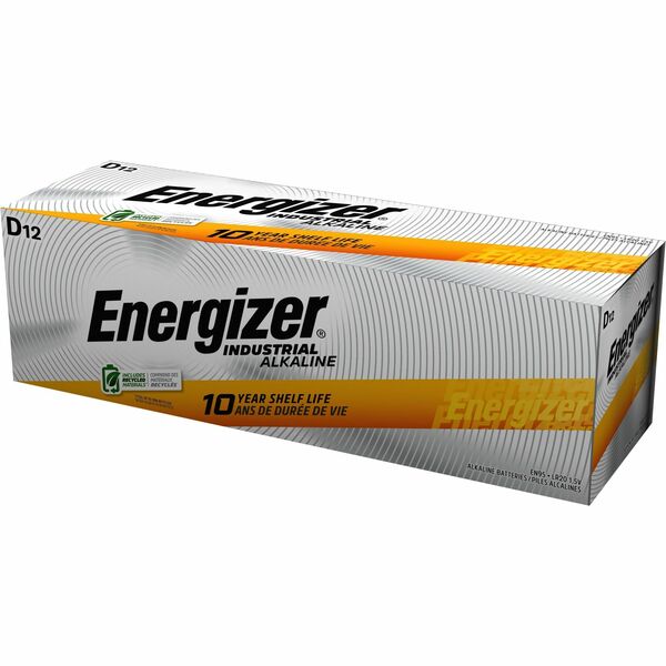 Energizer Industrial Battery - For Construction, Facility Maintenance, Repair, Medical Center, Office, Classroom, Electronics - D - 12 / Box