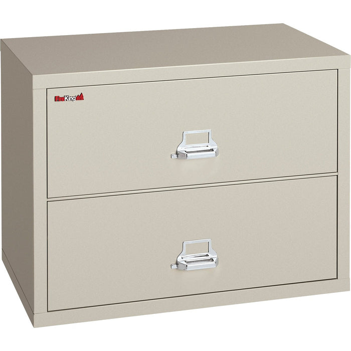 FireKing Insulated 2-Drawer Lateral Records File - 37.42" (95.05 cm) Width x 22.13" (56.20 cm) Depth x 27.75" (70.48 cm) Height - 2 x Drawer(s) for File - Letter, Legal - Lateral - Fire Resistant - Parchment - Powder Coated - Steel