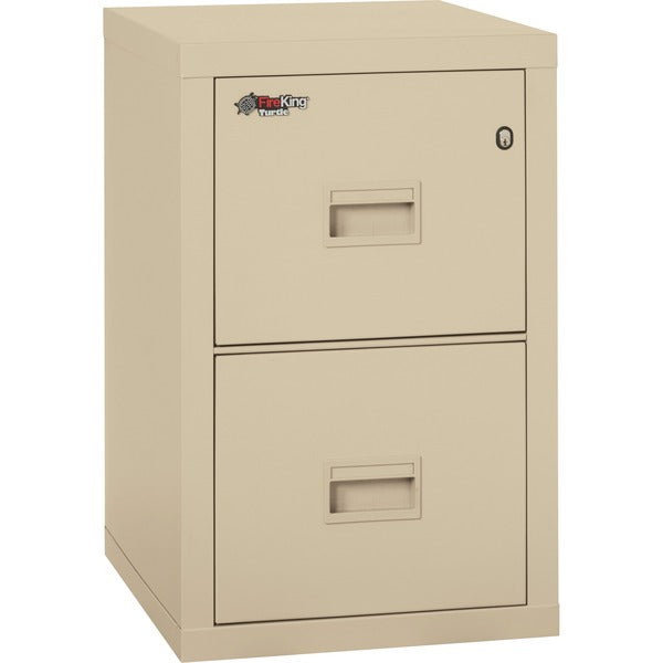 FireKing Insulated Turtle File Cabinet - 2-Drawer - 17.7" x 22.1" x 27.8" - 2 x Drawer(s) for File - Letter, Legal - Fire Resistant - Parchment - Powder Coated - Steel