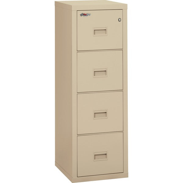 FireKing Insulated Turtle File Cabinet - 4-Drawer - 17.7" (449.07 mm) Width x 22.1" (561.98 mm) Depth x 52.8" (1339.85 mm) Height - 4 x Drawer(s) for File - Letter, Legal - Fire Resistant - Parchment - Powder Coated - Steel