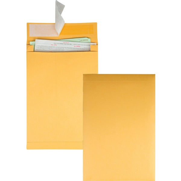 Quality Park 10 x 13 x 2 Expansion Envelopes with Self-Seal Closure - Expansion - 10" Width x 13" Length - 2" Gusset - 40 lb - Self-sealing - Kraft - 25 / Pack - Kraft