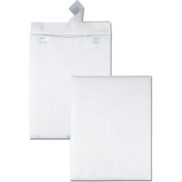 Survivor&reg; 12 x 15-1/2 DuPont Tyvek Catalog Mailers - Catalog - #15 1/2 - 12" (304.80 mm) Width x 15 1/2" (393.70 mm) Length - 14 lb (6350.29 g) - Peel & Seal - White - Tyvek - 100 / Box