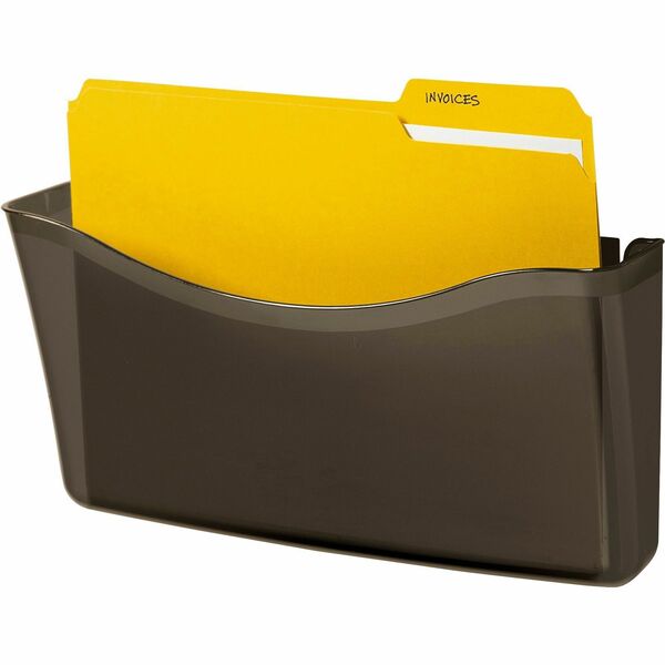 Deflecto Magnetic Wall File - 6.6" (168.27 mm) Height x 13.8" (349.25 mm) Width x 3" (76.20 mm) Depth - Unbreakable - Smoke - Plastic - 1 Each