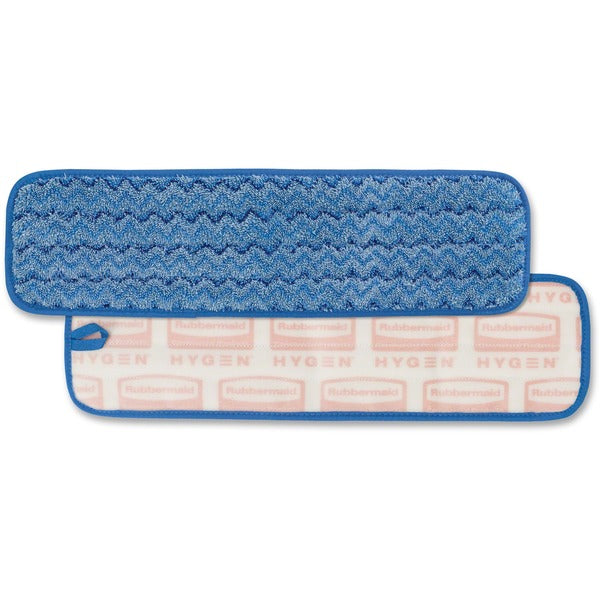 Rubbermaid Microfiber Wet Room Pad - 18.50" (469.90 mm) Width x 5.50" (139.70 mm) Height Head - Hypoallergenic, Non-abrasive - Blue - 1 Each