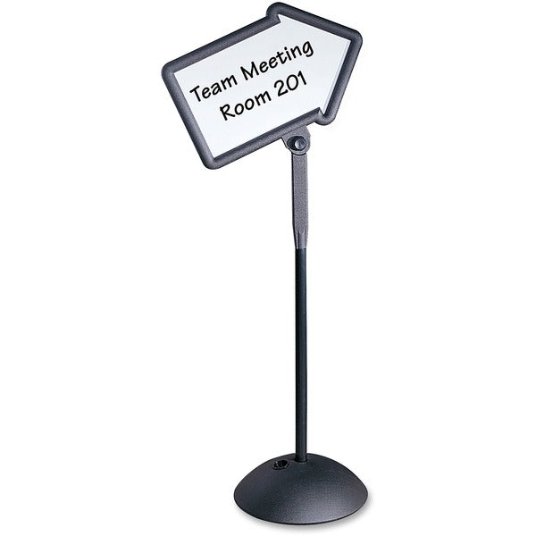 Safco Write Way Dual-sided Directional Sign - 1 Each - 18" (457.20 mm) Width x 64.25" (1631.95 mm) Height x 25" (635 mm) Depth - Arrow Shape - Both Sides Display, Magnetic, Durable - Steel - Indoor, Outdoor, Office - Black