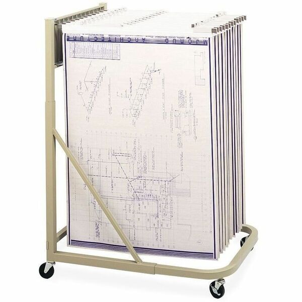 Safco Mobile Cart - 240 lb (108.86 kg) Load Capacity - Steel - 27" (685.80 mm) Width x 37.5" (952.50 mm) Depth x 61.6" (1565.28 mm) Height - Sand - 1 Each