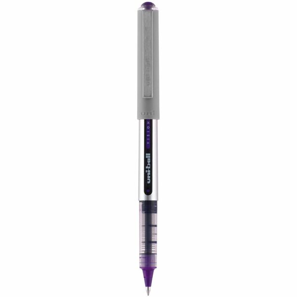 uniball Vision Fine Rollerball Pens - 0.7 mm (0.03") Fine Pen Point - Purple Ink - 1 Dozen