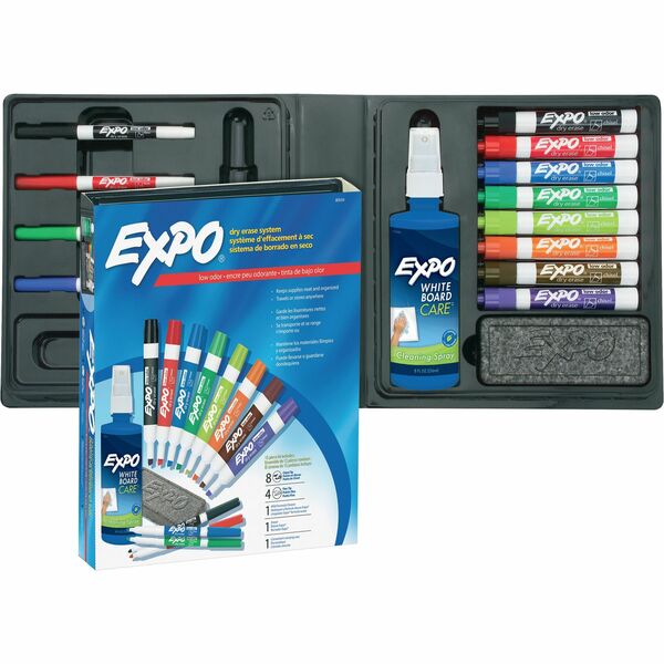 Expo Low-Odor Dry-erase Marker Kit - Fine Chisel Marker Point - Assorted Ink - 1 Set