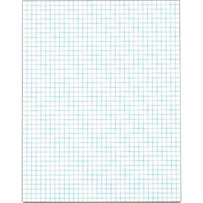 TOPS Graph Pad - 50 Sheets - Both Side Ruling Surface - Ruled Blue Margin - 20 lb (9071.85 g) Basis Weight - Letter - 8 1/2" (21.59 cm) x 11" (27.94 cm) Sheet Size - White Paper - 1 Pad
