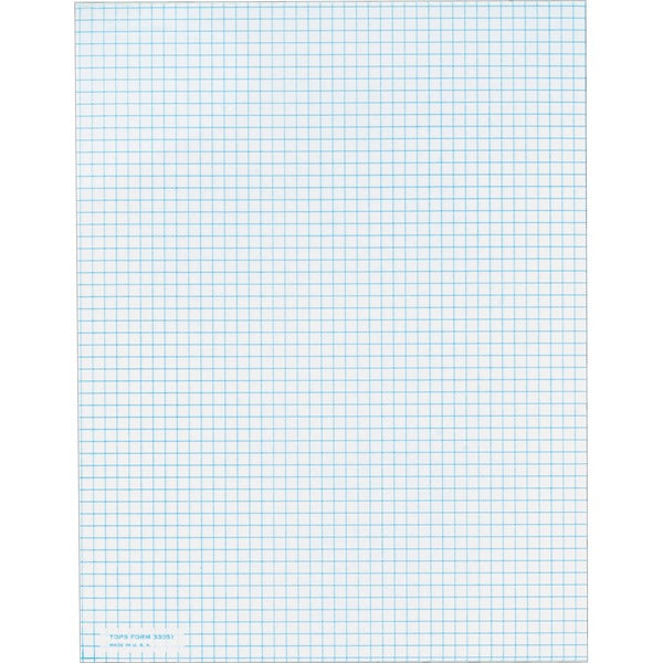 TOPS Graph Pad - 50 Sheets - Both Side Ruling Surface - 20 lb Basis Weight - Letter - 8 1/2" x 11" - White Paper - 1 / Pad