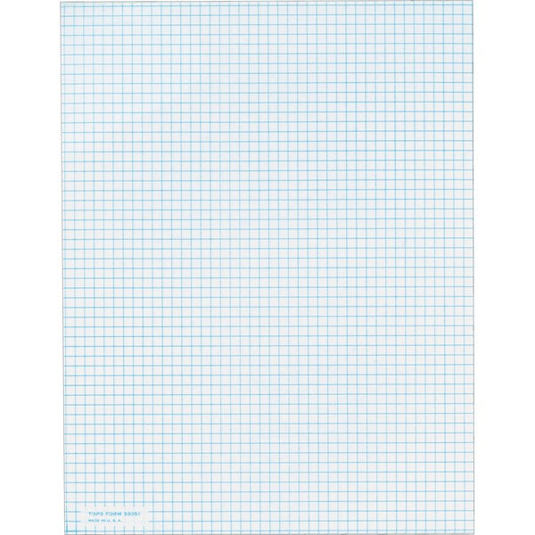 TOPS Graph Pad - 50 Sheets - Both Side Ruling Surface - 20 lb (9071.85 g) Basis Weight - Letter - 8 1/2" (21.59 cm) x 11" (27.94 cm) Sheet Size - White Paper - 1 / Pack