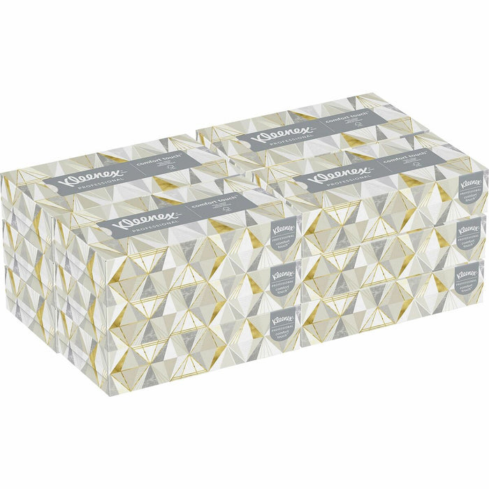 Kleenex Professional Facial Tissue for Business - Flat Box - 2 Ply - 8.3" x 7.8" - White - Soft, Absorbent - 125 Per Box - 12 / Carton