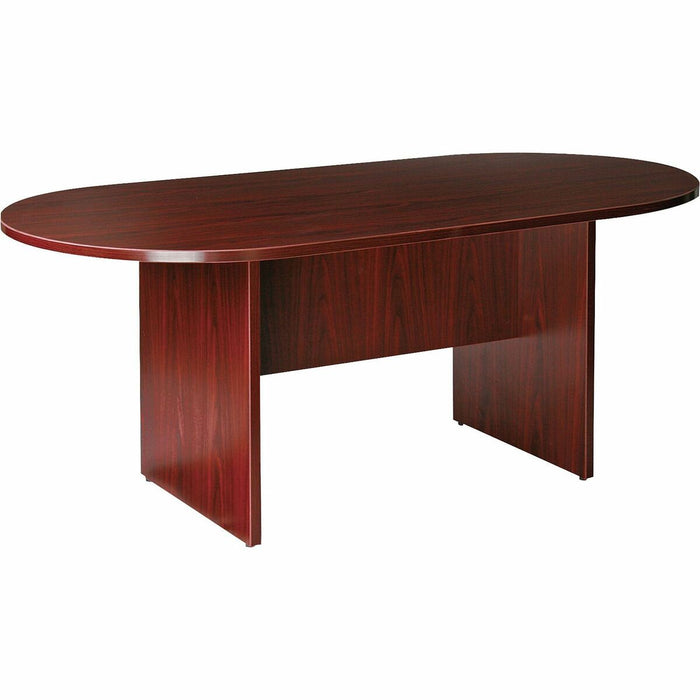 Lorell Essentials Oval Conference Table - For - Table TopLaminated Oval Top - Slab Base - 36" Table Top Length x 72" Table Top Width x 1.3" Table Top Thickness - 29.5" Height - Assembly Required - Mahogany - 1 Each