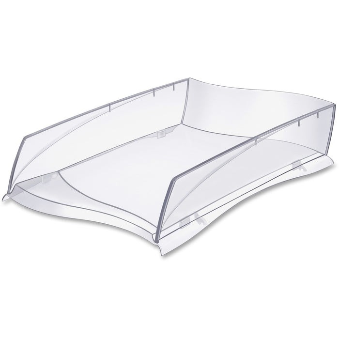 Ellypse Letter Tray - 500 x Sheet - 3" Height x 10.1" Width x 15" DepthDesktop - Stackable - Crystal - 1 Each