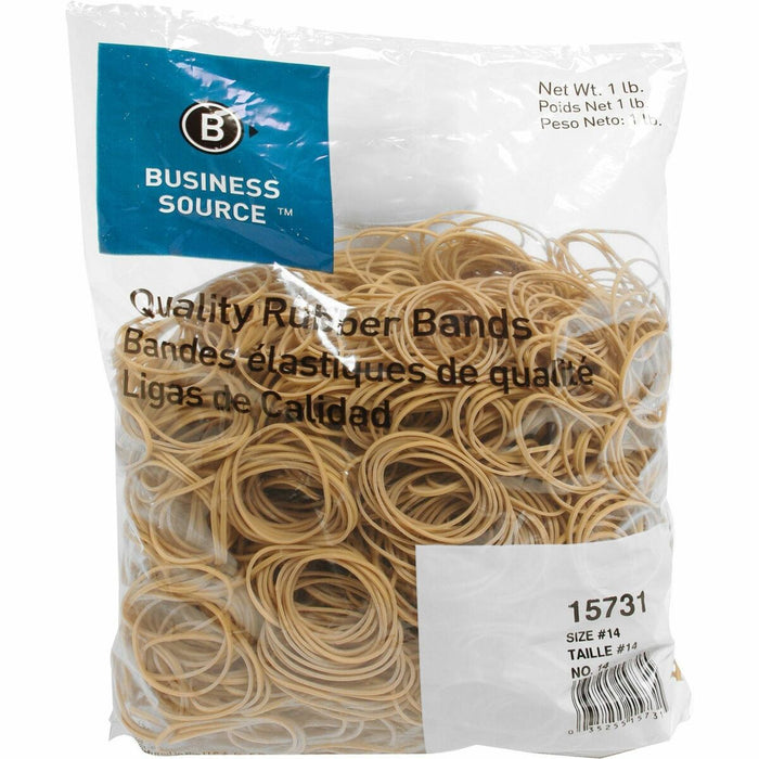 Business Source Quality Rubber Bands - Size: #14 - 2" (50.80 mm) Length x 62.50 mil (1.59 mm) Width - Sustainable - 2250 / Pack - Rubber - Crepe