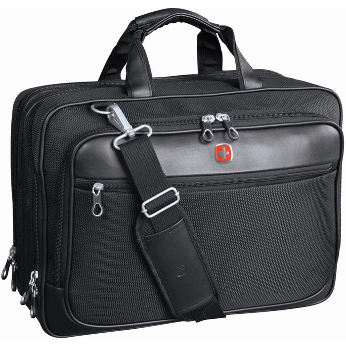 SwissGear SWA0915 Carrying Case (Briefcase) for 17" to 17.3" Notebook - Black - Scratch Proof - Polytex Body - Shoulder Strap, Handle - 12.50" (317.50 mm) Height x 16.50" (419.10 mm) Width x 5.50" (139.70 mm) Depth - 1 Each