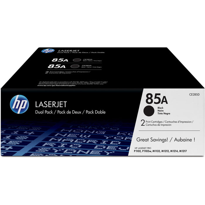 HP 85A (CE285D) Original Toner Cartridge - Dual Pack - Laser - 1600 Pages - Black