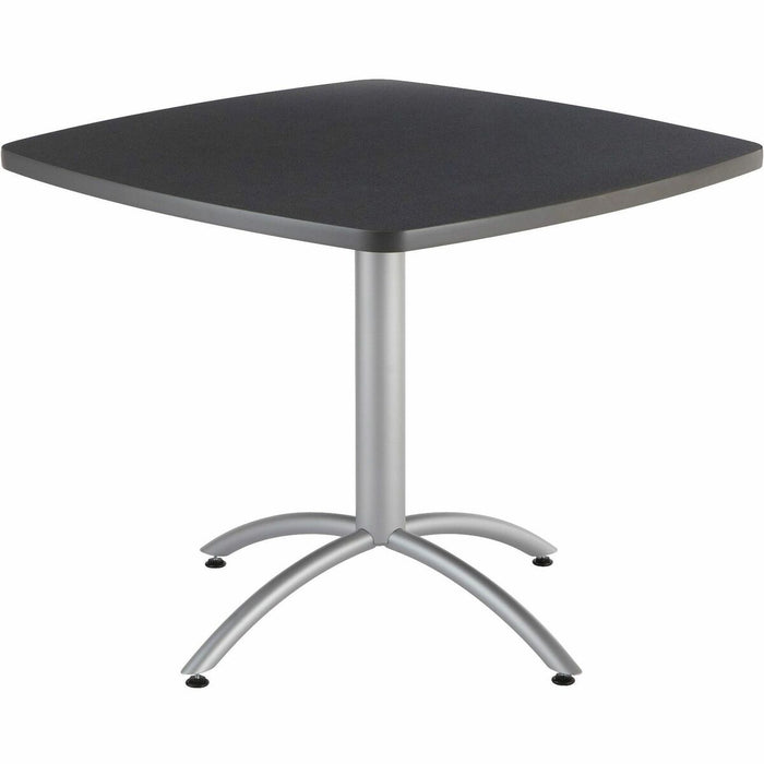 Iceberg CafeWorks 36" Square Cafe Table - For - Table TopMelamine Square Top - Powder Coated Base x 1.1" Table Top Thickness - 30" Height x 36" Width x 36" Depth - Assembly Required - Graphite - 1 Each