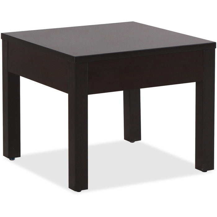 Lorell Occasional Corner Tables - For - Table TopSquare Top - Square Leg Base x 24" Table Top Width x 24" Table Top Depth x 1" Table Top Thickness - 20" Height x 23.9" Width x 23.9" Depth - Assembly Required - Espresso, Melamine - 1 Each