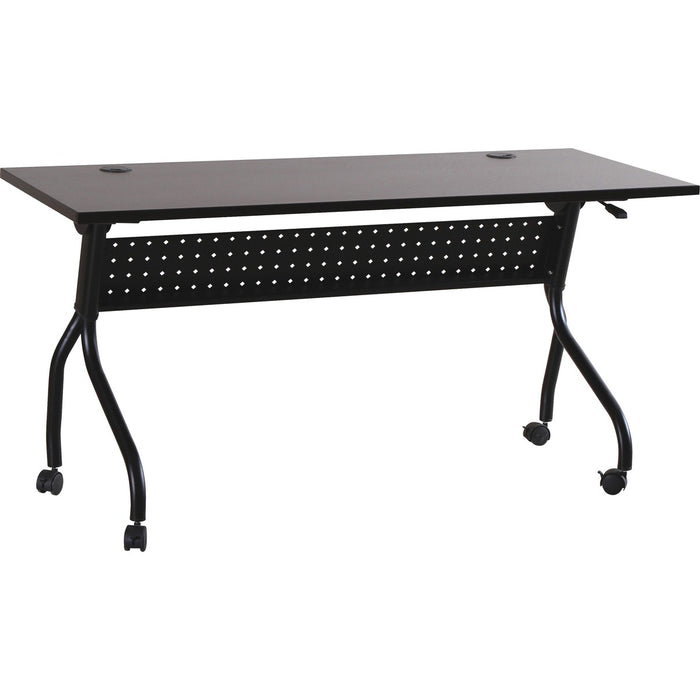 Lorell Flip Top Training Table - For - Table TopRectangle Top - Four Leg Base - 4 Legs x 60" Table Top Width x 23.5" Table Top Depth - 29.5" Height x 59" Width x 23.6" Depth - Assembly Required - Espresso, Black - Melamine, Nylon - 1 Each