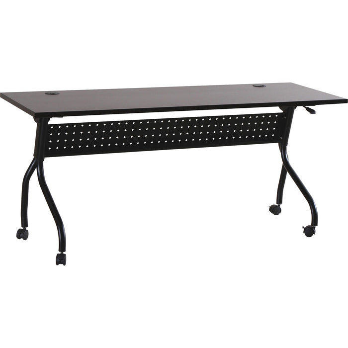 Lorell Flip Top Training Table - For - Table TopRectangle Top - Four Leg Base - 4 Legs x 72" Table Top Width x 23.5" Table Top Depth - 29.5" Height x 70.9" Width x 23.6" Depth - Assembly Required - Espresso, Black - Melamine, Nylon - 1 Each