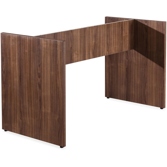 Lorell Essentials 8' Conference Table Base - Two Leg Base - 2 Legs x 49.6" Table Top Width x 23.6" Table Top Depth - 28.5" Height - Laminated, Walnut - P2 Particleboard - 1 Each