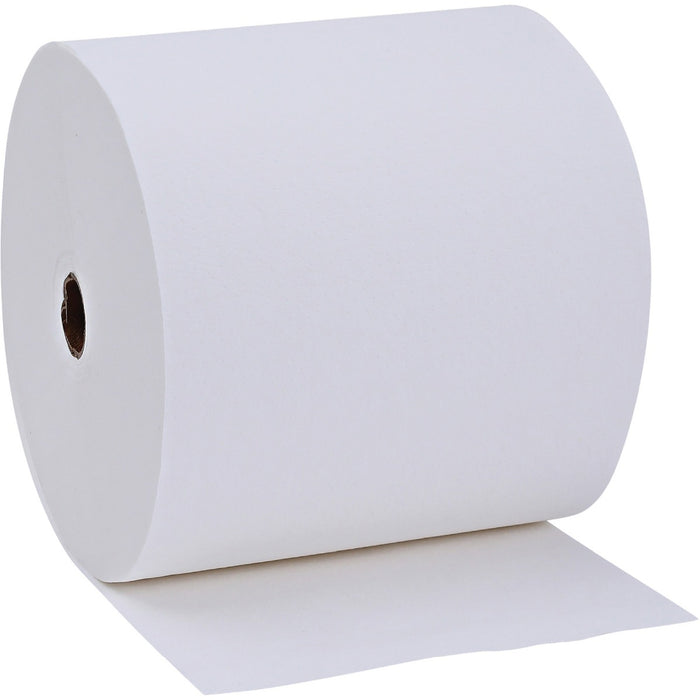 Genuine Joe Solutions 1-ply Hardwound Towels - 1 Ply - 7" x 600 ft - 0.98" (24.89 mm) Core - White - Virgin Fiber - Embossed, Absorbent, Soft, Chlorine-free, Strong - 6 / Carton