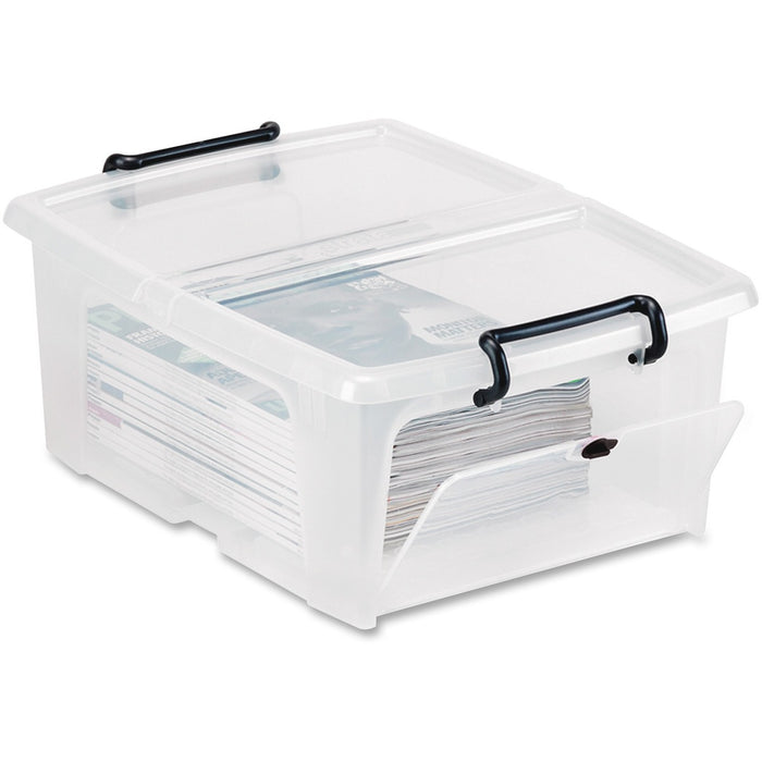 Greenside Strata Storage Case - Internal Dimensions: 11.75" (298.45 mm) Width x 15" (381 mm) Depth x 7" (177.80 mm) Height - External Dimensions: 13.5" Width x 17" Depth x 7.5" Height - 20 L - Butterfly Closure Closure - Stackable - Polypropylene, Plastic