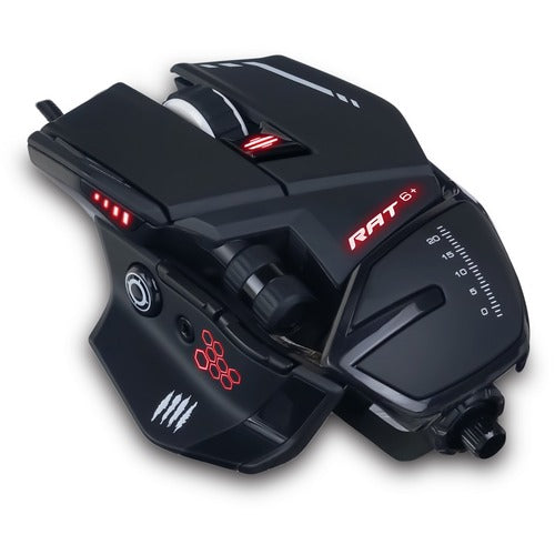 Mad Catz The Authentic R.A.T. 6+ Optical Gaming Mouse - PixArt PMW3360 - Cable - Black - 1 Pack - USB 2.0 - 5000 dpi - 11 Button(s)