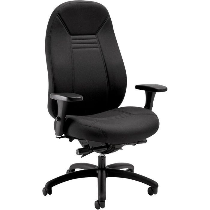 Global Obusforme Comfort XL High Back Wide Standard DepthSynchro-Tilter - Carbon Fabric Seat - Carbon Fabric Back - High Back - 5-star Base - Armrest - 1 Each