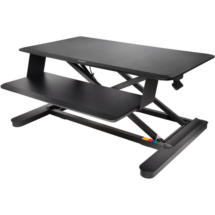 Kensington SmartFit Sit-Stand Desk - 15.88 kg Capacity - Adjustable Height x 35.4" Table Top Width - 22.8" Height - Black - 1 Each