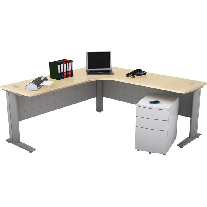 HDL Titan Corner Workstation - x 1" Table Top Thickness - 71" Height x 71" Width x 28.8" Depth - Maple - 1 Each